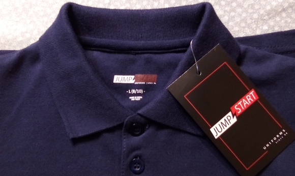 Jump Start Uniform Polo Shirt Kids Girls Size Large 8-10 Color Blue - Picture 3 of 6